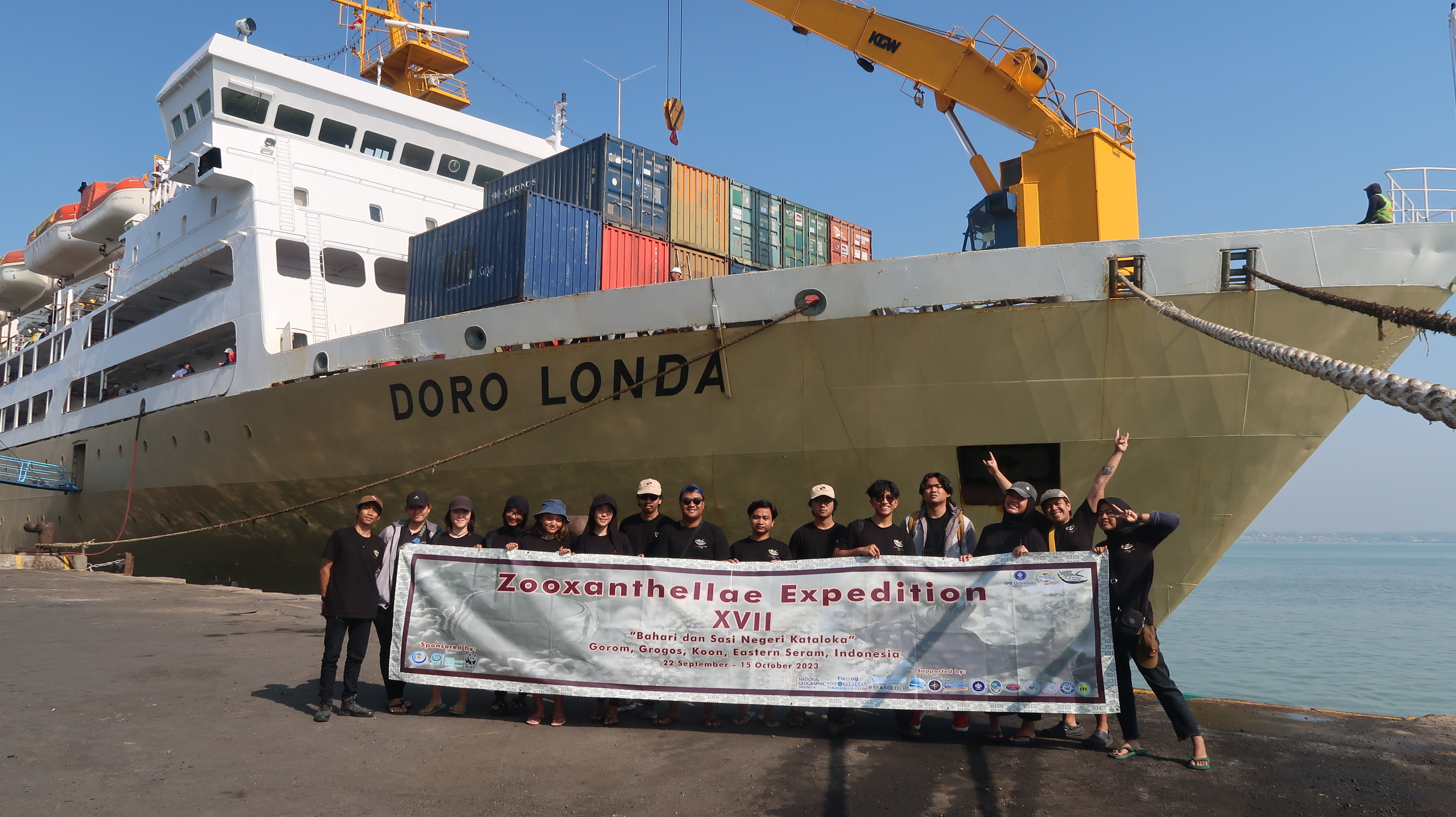 Keberangkatan Tim Ekspedisi Zooxanthellae XVII yang terdiri atas kelompok mahasiswa dari FDC-IPB dengan KM Doro Londa dari Pelabuhan Tanjung Priuk tujuan Ambon dilanjutkan ke Pulau Gorom Kabupaten Seram Bagian Timur Provinsi Maluku (22/9/2023)